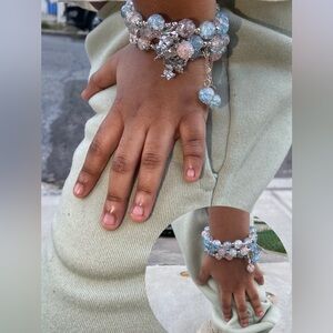 Elegant Silver and Blue Beaded Bracelet